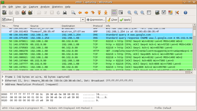 AdminSys wireshark